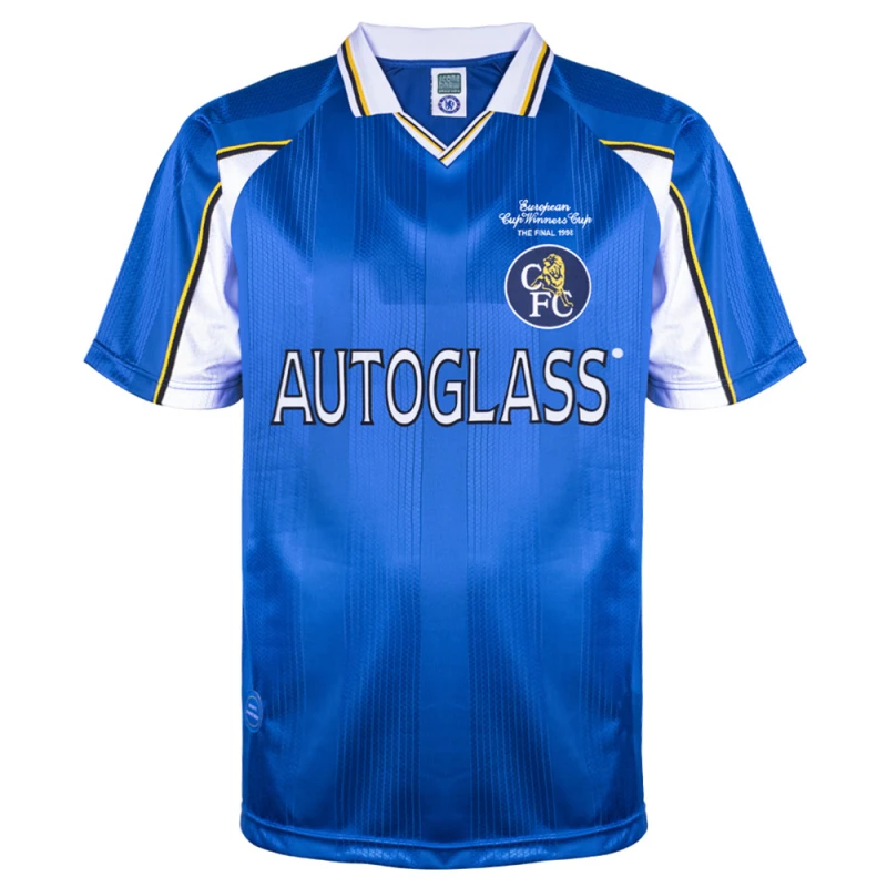 Image of Score Draw Chelsea 1998 ECWC Final Retro Football Shirt CHEL98HECWCPYSS-M M Mens Sportswear