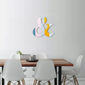Image of Alphabet & Multicolor Decorative Wooden Wall Accessory
