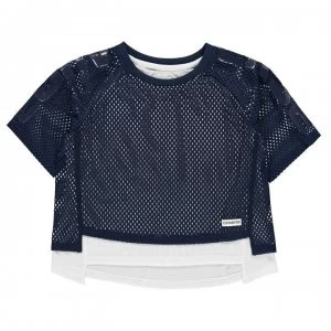 Image of Converse Mesh Raglan Top Junior Girls - Obsidian