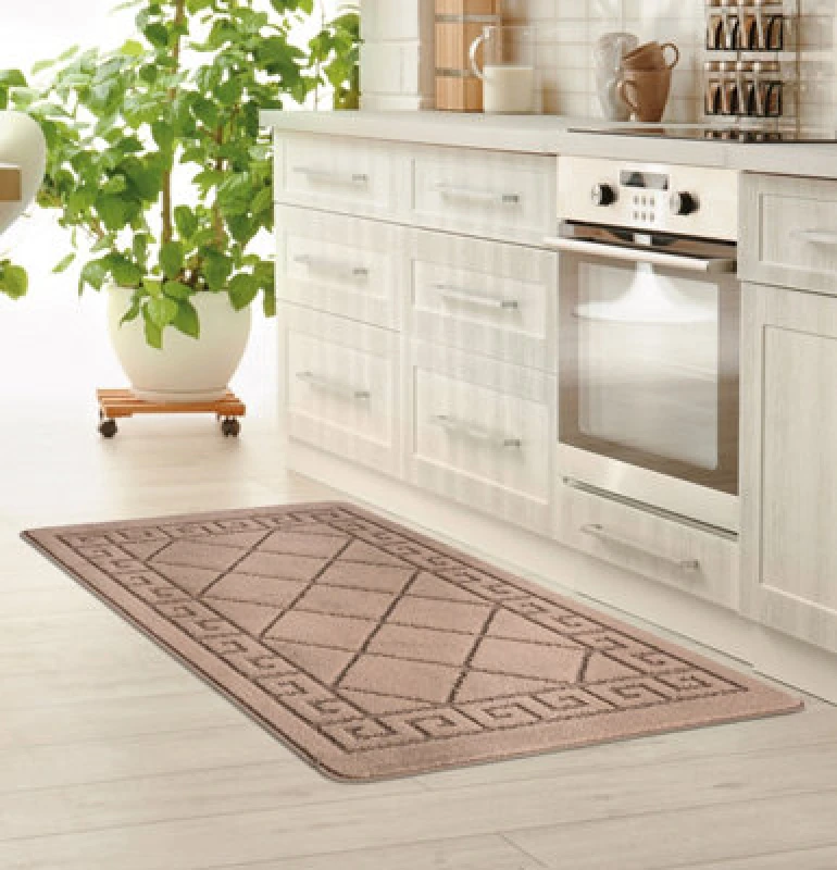 Image of Smart Living Smart Living Tribela Heavy Duty Machine Washable Hallway Kitchen Non Slip Door Mat in Beige Size: 50cm x 80cm Beige 50cm x 80cm Unisex
