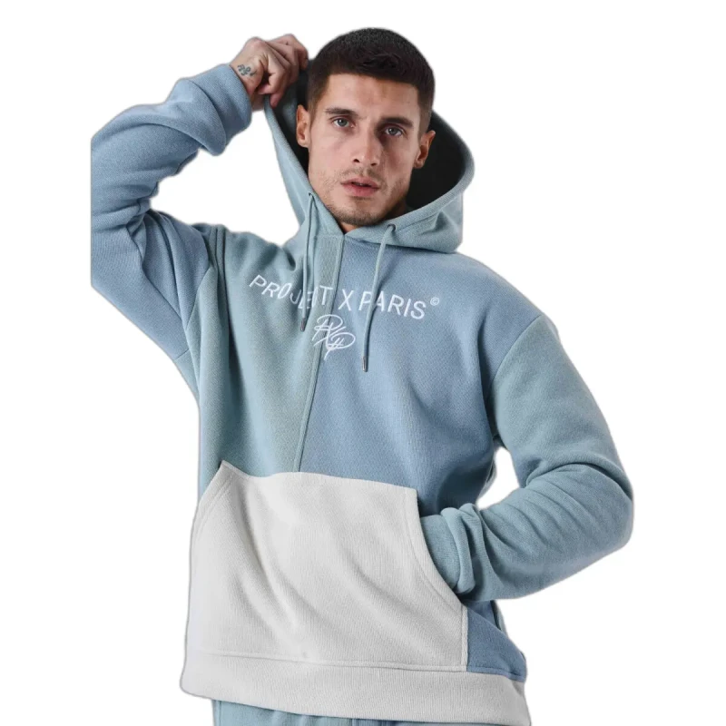 Image of Project X Paris Tricolored mesh hooded sweatshirt Project X Paris Bleu Male XL