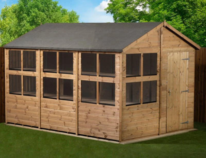 Image of Empire Sheds Empire Apex Potting Shed 8X12 Single Door