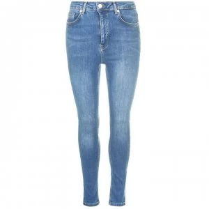 Image of NA-KD Skinny High Waist Jeans - Dark Blue