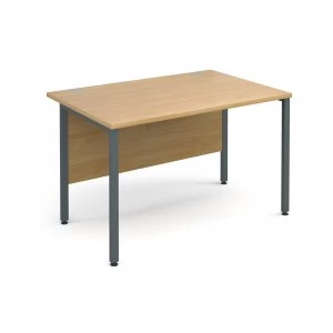 Image of Maestro 25 GL Straight Desk 1200mm x 800mm - Graphite H Frame OAK top