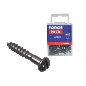 Image of ForgeFix Wood Screw Slotted Round Head ST Black Japanned 1" x 8 Forge Pack 20