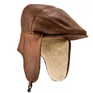 Image of Eastern Counties Leather Mens Newton Sheepskin Nappa Finish Cap (M) (Brick Forest)