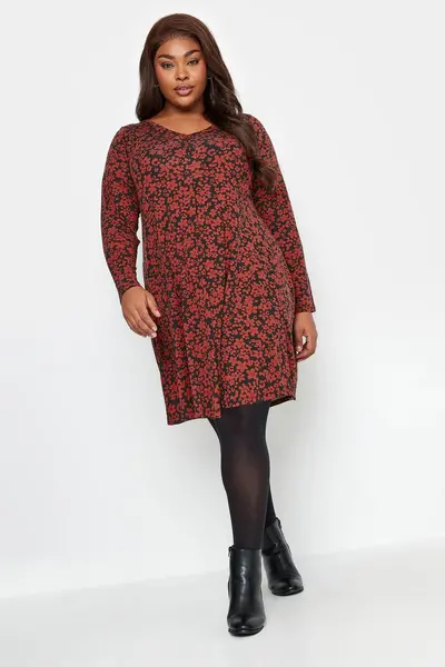 Image of Yours Floral dress Red