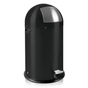 Image of Push rubbish bin with pedal, capacity 33 l, HxØ 700 x 350 mm, black, matt finish