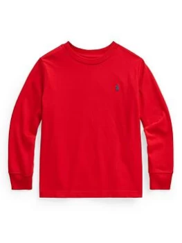 Image of Ralph Lauren Boys Long Sleeve T Shirt - Red, Size 4 Years