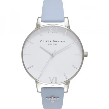 Image of Embellished Strap Silver & Chalk Blue Watch