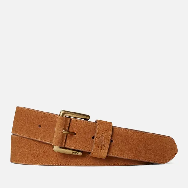 Image of Polo Ralph Lauren Suede Keeper Belt - W32 Brown male 405854526002 W32