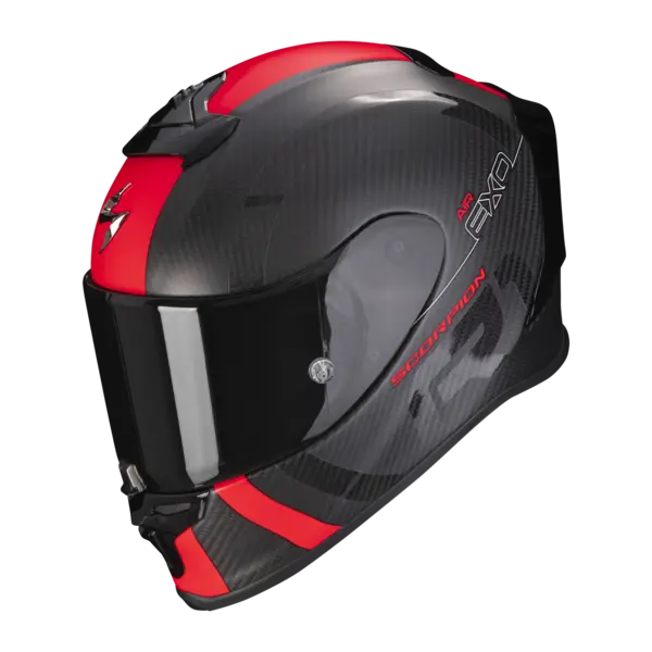Image of Scorpion Exo-R1 Evo Carbon Air Mg Matt Black-Red Full Face Helmet L