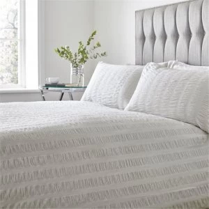 Image of Hotel Collection Seersucker Duvet Set - Light Grey
