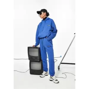 Image of Missguided Quilted oversized hoodie - Blue