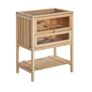 Image of Pawhut Wooden Hamster Cage,60L×40W×80H cm