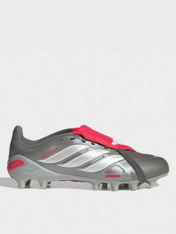 Image of adidas Predator Fold-Over Tongue League Astro Turf Football Boots Juniors Grey/Red unisex 5 (38)