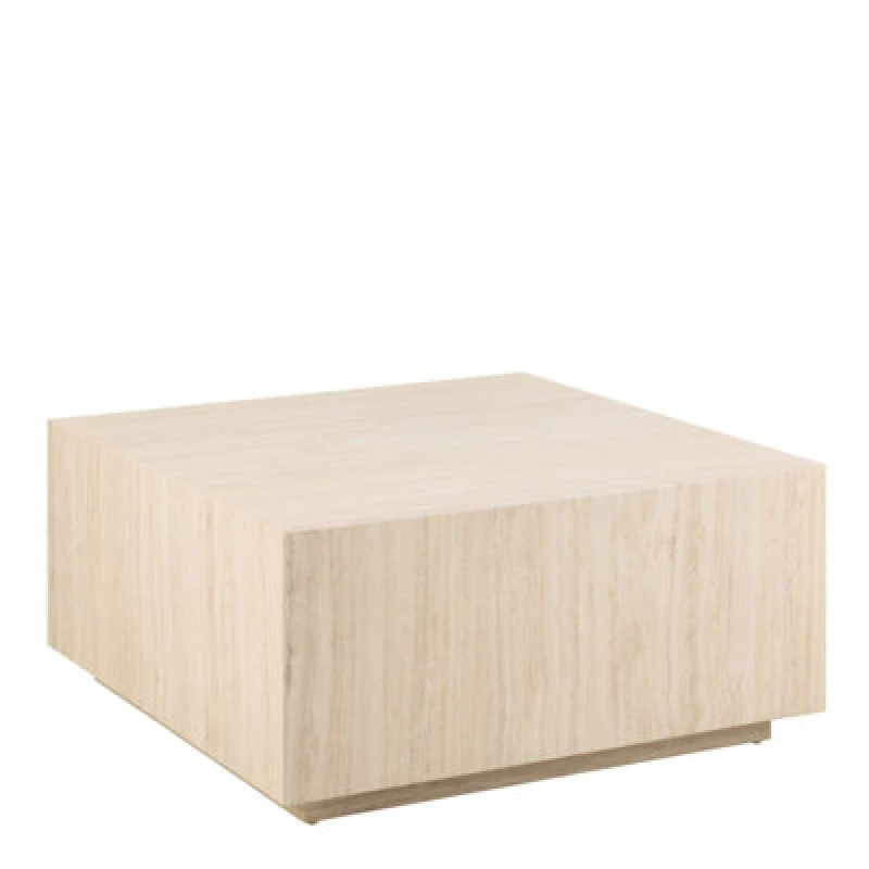 Image of Furniture To Go Dice Square Coffee Table In Light Travertine Effect 90X90X42Cm