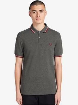Image of Fred Perry Twin Tipped Polo Shirt - Grey, Size L, Men
