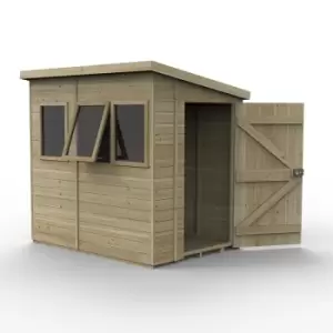 Image of 7' x 5' Forest Timberdale 25yr Guarantee Tongue & Groove Pressure Treated Pent Shed a 3 Windows (2.24m x 1.70m)