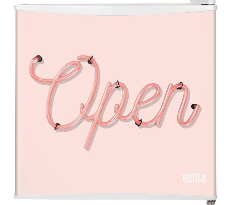 Image of KUHLA KTTF0E6W-1025 Mini Fridge - Pink & White, Pink,White 5056233834719