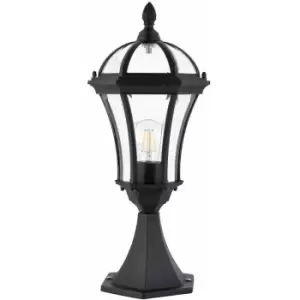 Image of Loops - Outdoor Post Lantern Light Textured Black Vintage Garden Wall Porch Lamp led