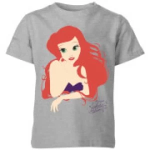 Image of Disney Princess Colour Silhouette Ariel Kids T-Shirt - Grey - 5-6 Years