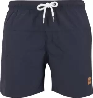 Image of Urban Classics Block Swim Shorts Swim Shorts navy
