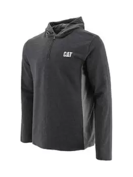 Image of Caterpillar Caterpillar Coolmax Quarter Zip Hoodie, Black Size M Men