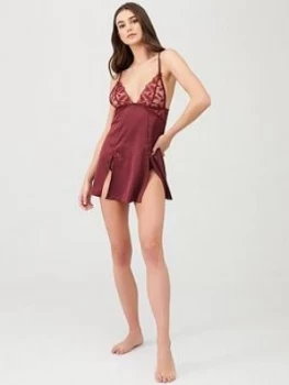 Image of Muse By Coco De Mer Rosa Slip - Bordeaux