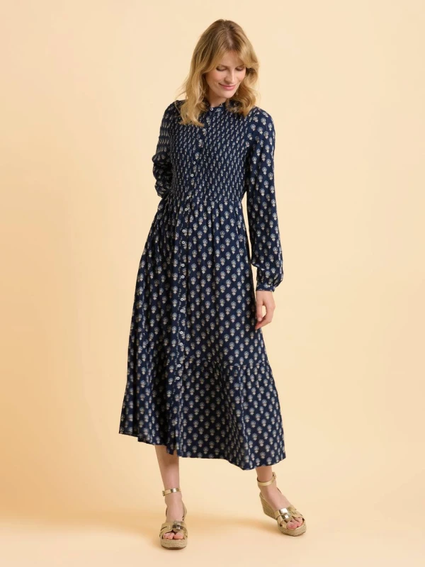 Image of Brakeburn Lark Dress Maxi Dresses UK 08 Blue 33558118000