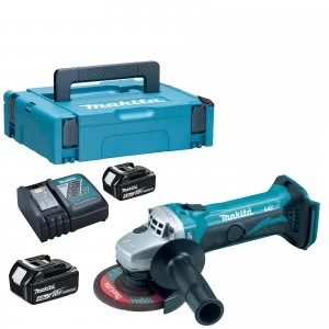 Image of Makita DGA452 18v Cordless LXT Angle Grinder 115mm 2 x 4ah Li ion Charger Case