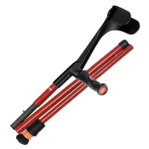Image of Flexyfoot Carbon Fibre Comfort Grip Folding Crutch - Red - Right