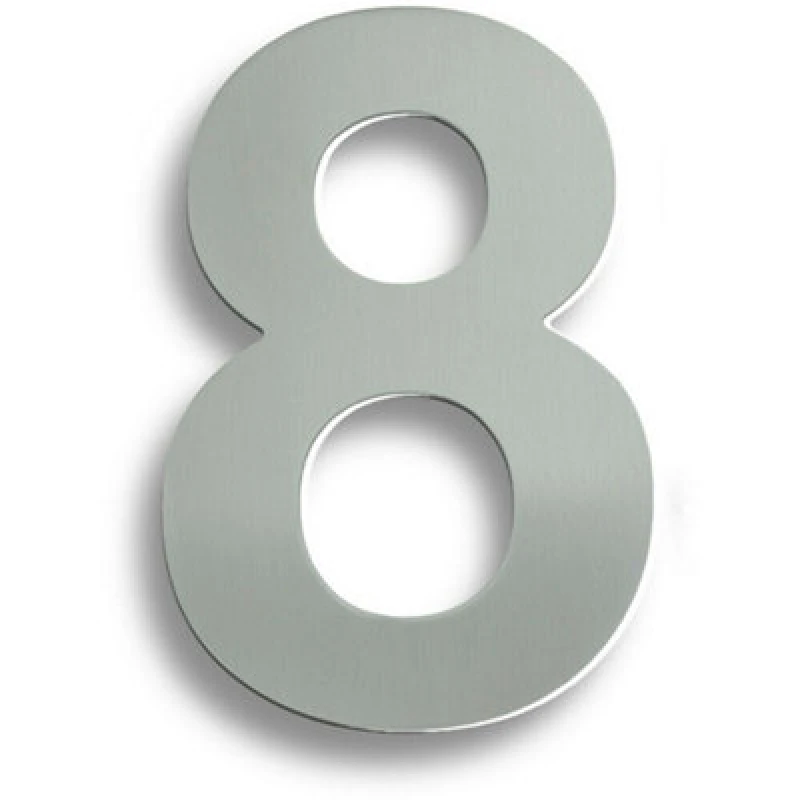 Image of Loops 178mm Front Door Numerals '8' 150mm Fixing Centres Satin Stainless Steel Metallics