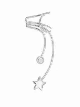 Image of The Love Silver Collection Sterling Silver Cubic Zirconia Wire Star Ear Cuff