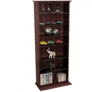 Image of BOSTON - 116 DVD/ 316 CD Book Storage Shelves Glass / Collectable Display Cabinet - Dark Oak