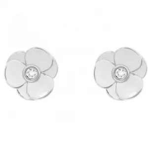 Image of Ted Baker Ladies Silver Plated Preaa Pressed Flower Stud Earring