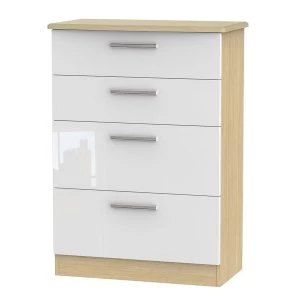 Image of Robert Dyas Kirkhill Ready Assembled 4-Drawer Deep Chest of Drawers Pine