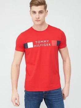 Image of Tommy Hilfiger Rwb Stripe T-Shirt - Primary Red