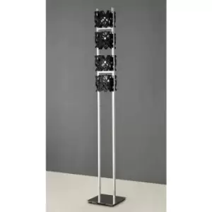 Image of Tokio floor lamp 4 Bulbs G9, shiny Black / polished chrome