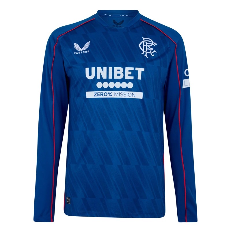 Image of Castore Rangers Home Long Sleeve Shirt 2024 2025 Adults - Blue Blue S