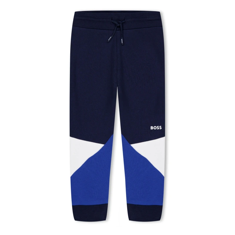 Image of Boss Block Closed Hem Jersey Jogging Bottoms Infants - Blue Blue 9 - 12 Months