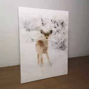 Image of 30 x 40cm Premier Christmas Battery Operated Fibre Optic LED Reindeer Canvas