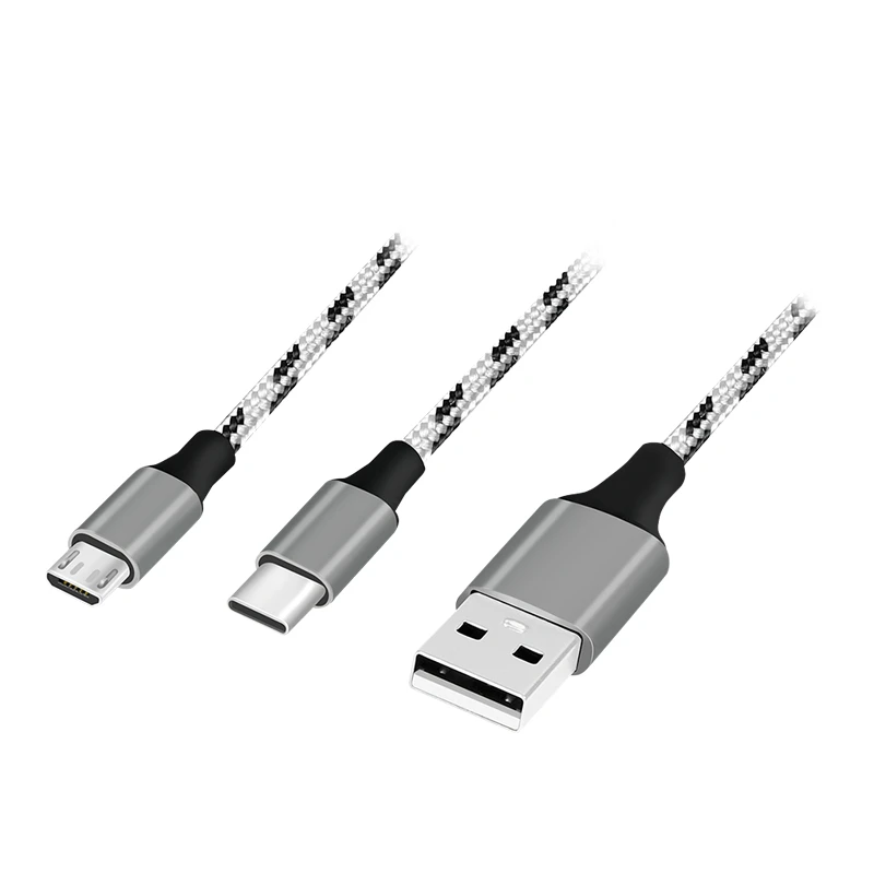 Image of LogiLink CU0202 USB cable USB 2.0 1.2 m USB A USB C/Micro-USB A Grey