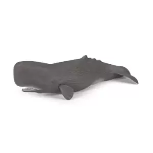 Image of Papo Marine Life Sperm Whale Toy Figure, 3 Years or Above, Grey...