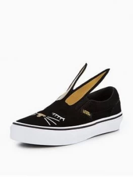 Image of Vans UY Slip On Bunny Children Trainer BlackGold Size 10