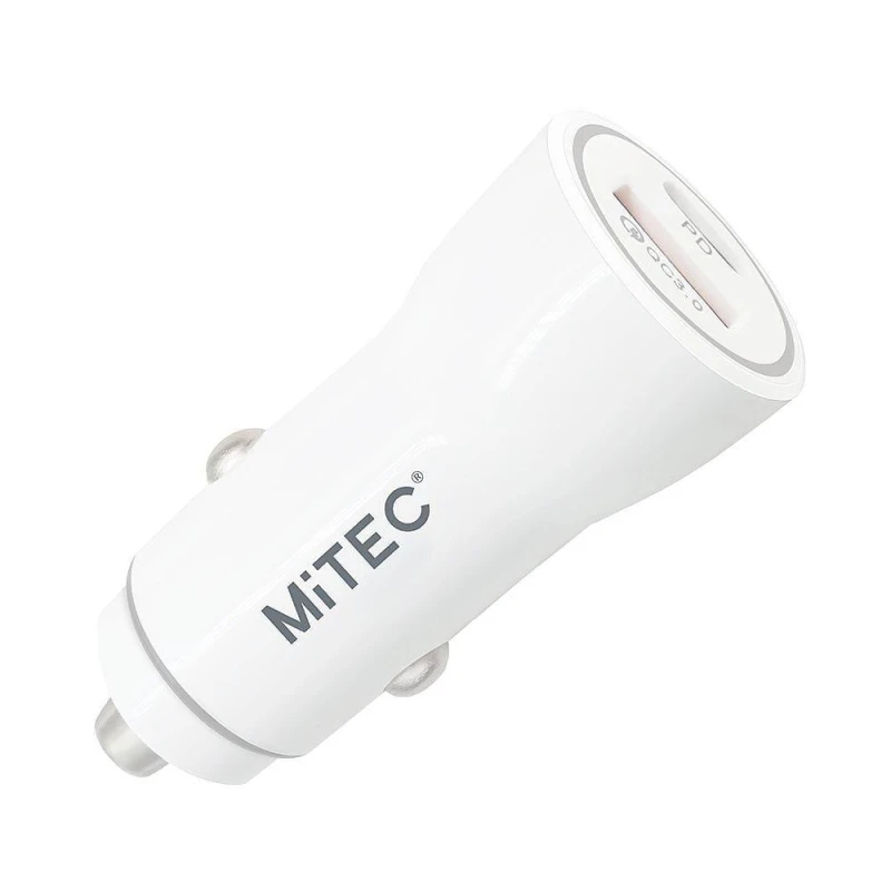 Image of MiTEC MITEC USB-C & USB-A IN-CAR CHARGER White White One Size