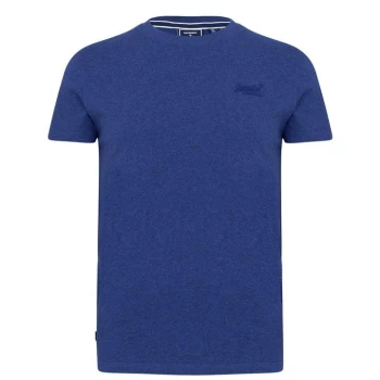 Image of Superdry Small Chest Logo T Shirt - Blue Marl 5XV