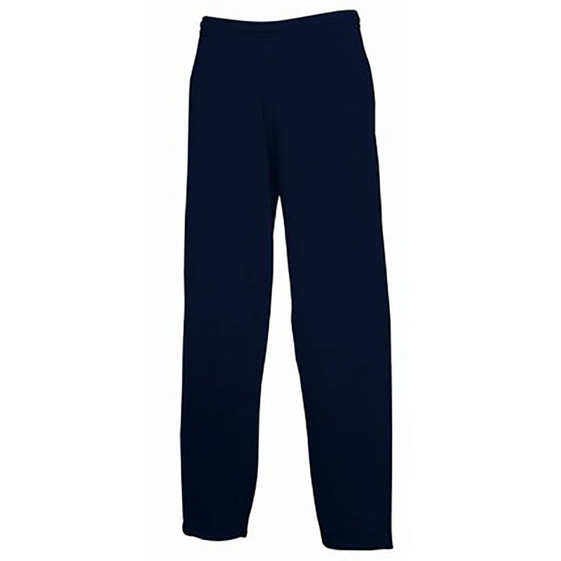 Image of Fruit Of The Loom Fruit of the Loom Men Open Hem Jog Pants Jogging Bottoms in Mid Navy Size: Small Mid Navy S Male 5055747652307