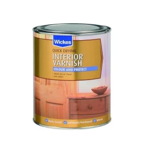 Image of Wickes Quick Drying Interior Varnish - Gloss Pine 750ml