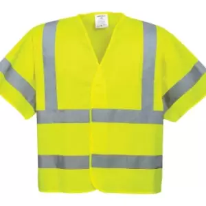Image of Portwest - C471YERXX/3X - sz 2XL - 3XL Hi-Vis Short Sleeved Vest - Yellow - Yellow
